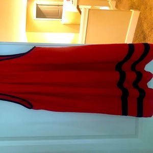 Summer orange/navy dress